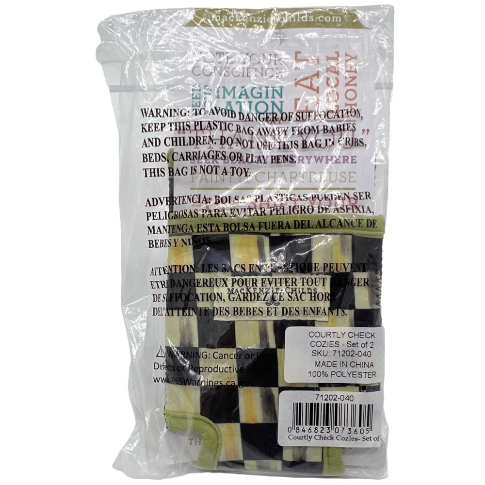 New MACKENZIE-CHILDS Courtly Check Cozies Set of 2 - Picture 3 of 5